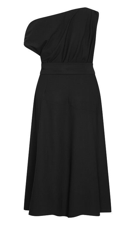 Plus Size Kate Off Shoulder Midi Dress - Black