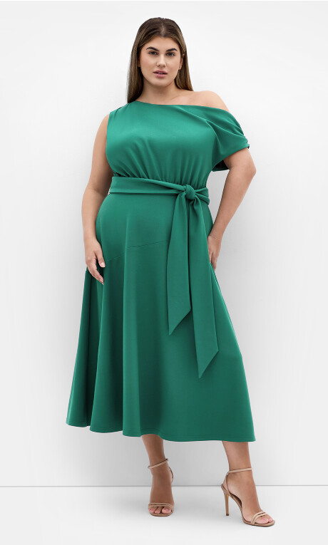 Plus Size Kate Off Shoulder Midi Dress - jade