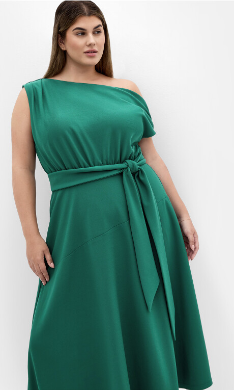 Plus Size Kate Off Shoulder Midi Dress - jade