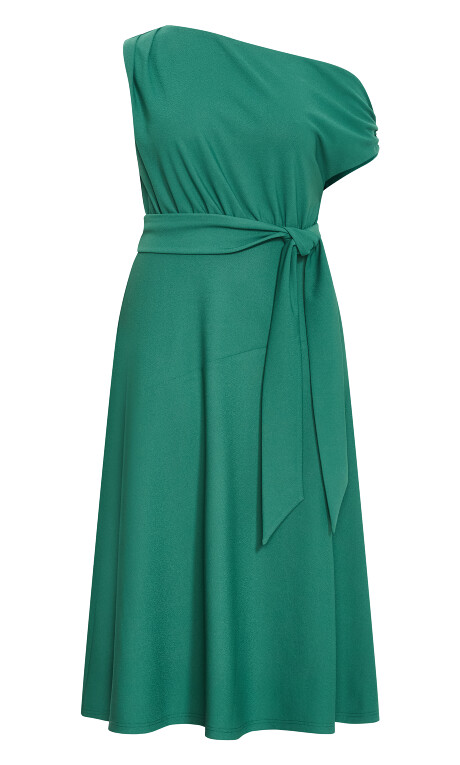 Plus Size Kate Off Shoulder Midi Dress - jade
