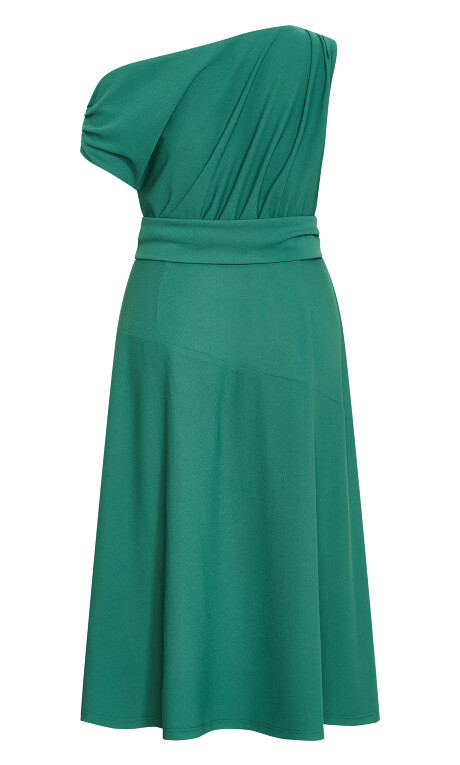 Plus Size Kate Off Shoulder Midi Dress - jade