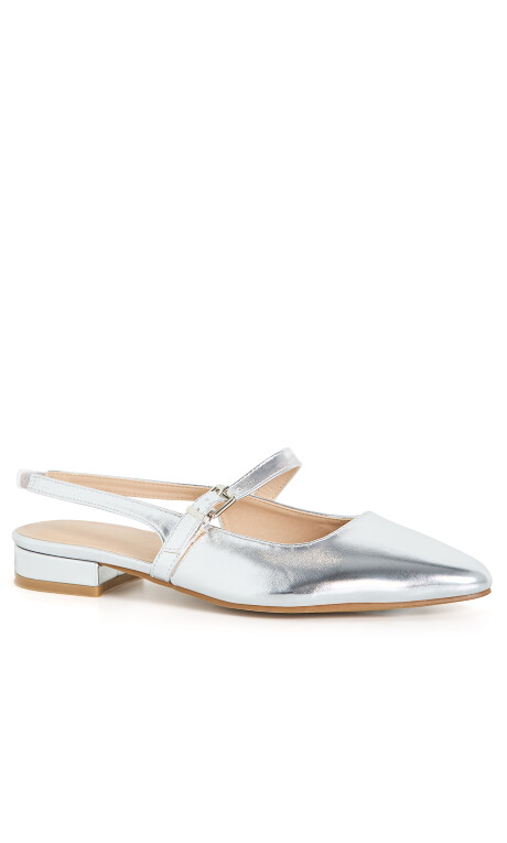 Plus Size WIDE FIT Peasley Slingback - silver