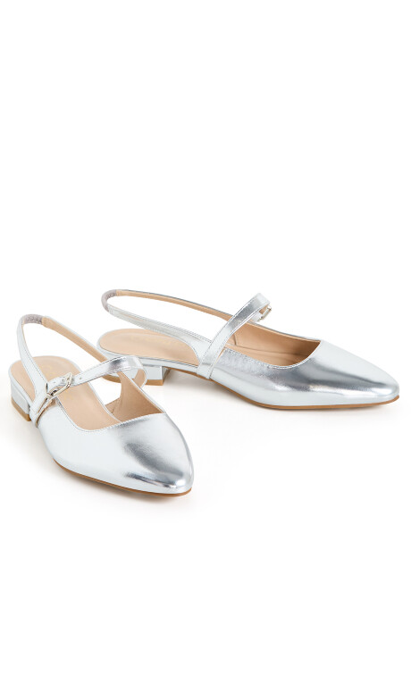 Plus Size WIDE FIT Peasley Slingback - silver