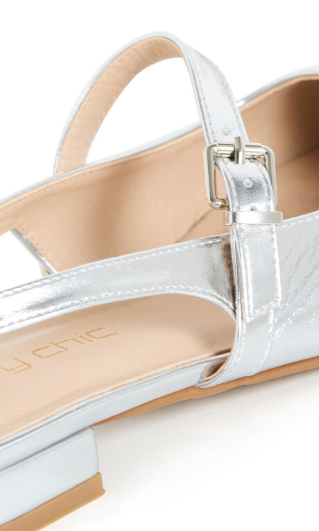 Plus Size WIDE FIT Peasley Slingback - silver