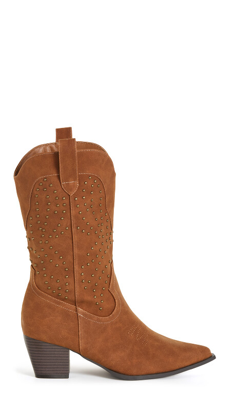 WIDE FIT Western Edge Boot - tan Plus Size