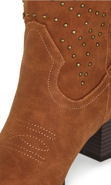 WIDE FIT Western Edge Boot - tan Plus Size
