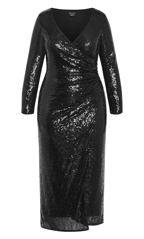 Sequin Ethereal Dress - black Plus Size
