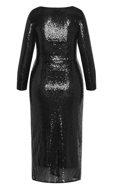 Sequin Ethereal Dress - black Plus Size