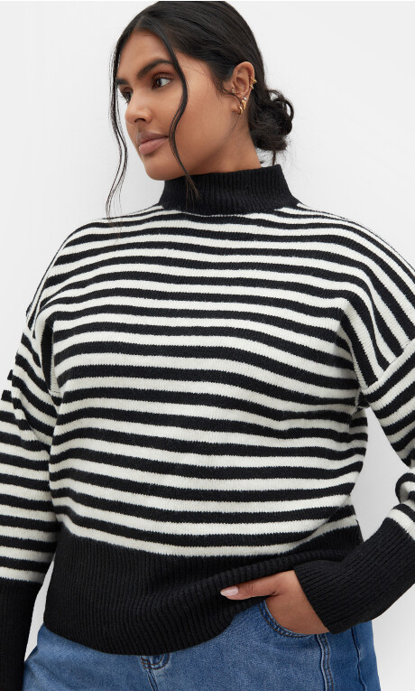 JUMPER HAMPSTEAD NS - Narrow Stripe Plus Size