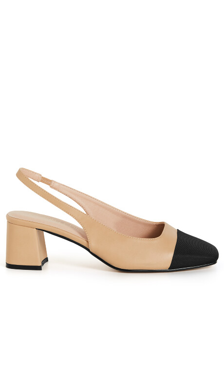 SLINGBACK CHELSEA - Caramel/Black Plus Size