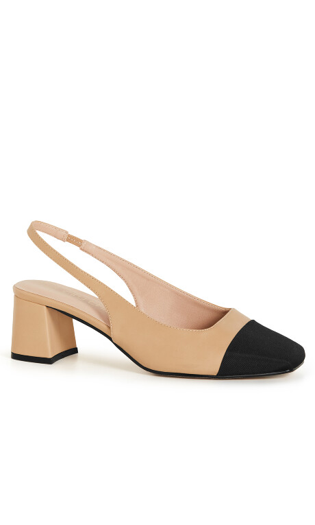 SLINGBACK CHELSEA - Caramel/Black Plus Size