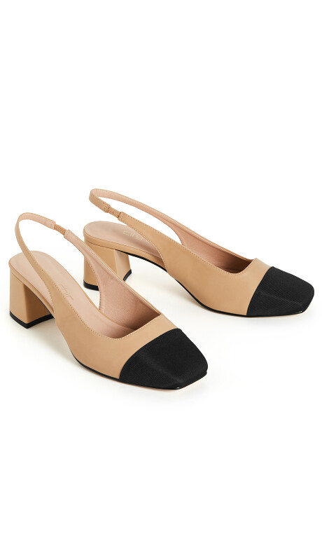 SLINGBACK CHELSEA - Caramel/Black Plus Size