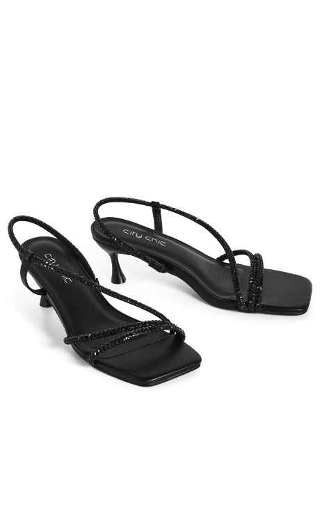 SLING BACK PARTY - Black/Black Plus Size