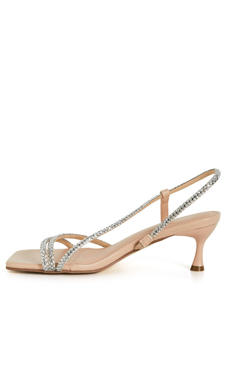 SLING BACK PARTY - Nude/Silver Plus Size