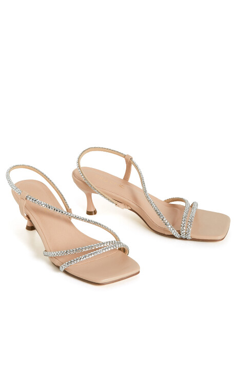 SLING BACK PARTY - Nude/Silver Plus Size