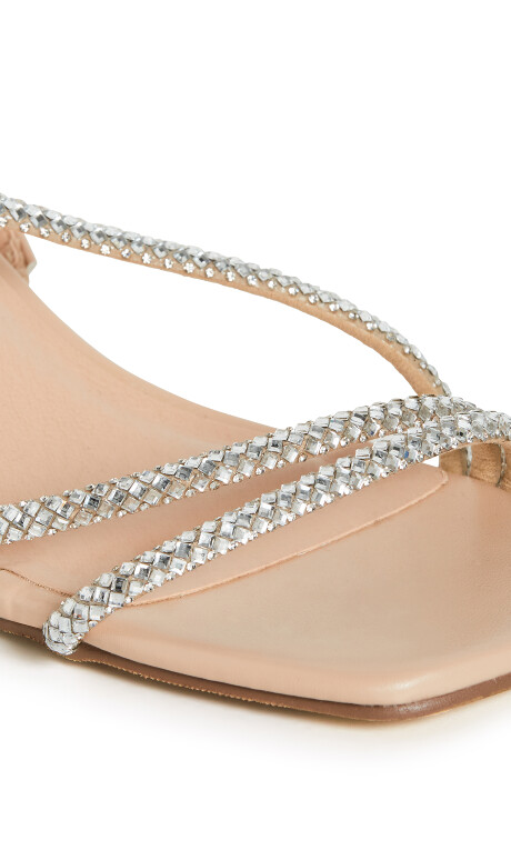 SLING BACK PARTY - Nude/Silver Plus Size