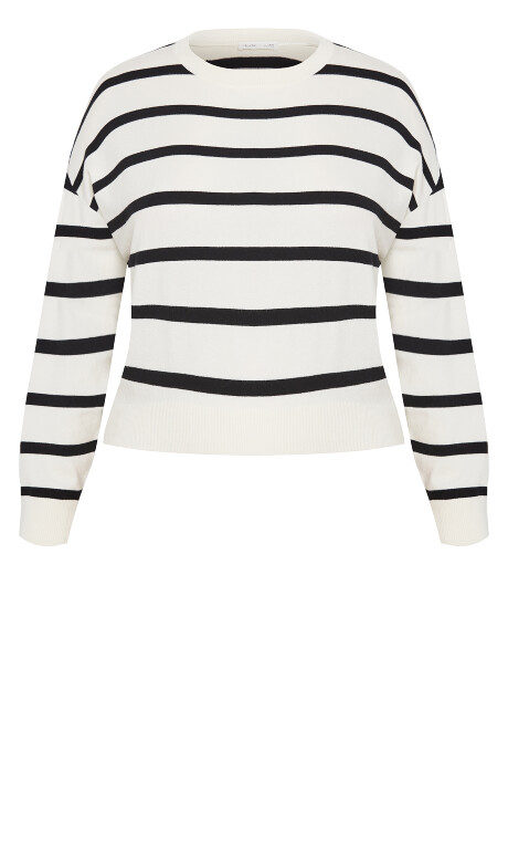Plus Size Kenia Stripe Jumper - ivory