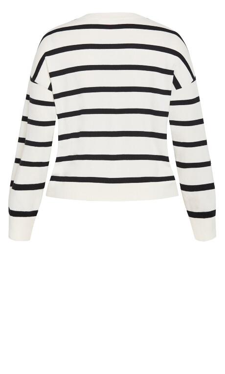 Plus Size Kenia Stripe Jumper - ivory