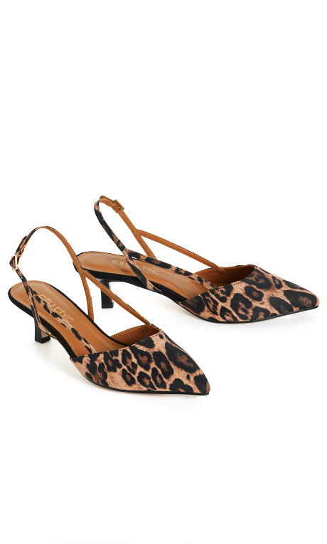 SLINGBACK MILA - Leopard Plus Size