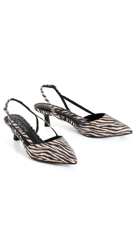 Plus Size WIDE FIT Mila Slingback - zebra