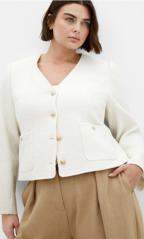 Plus Size Annabelle Jacket - Cream