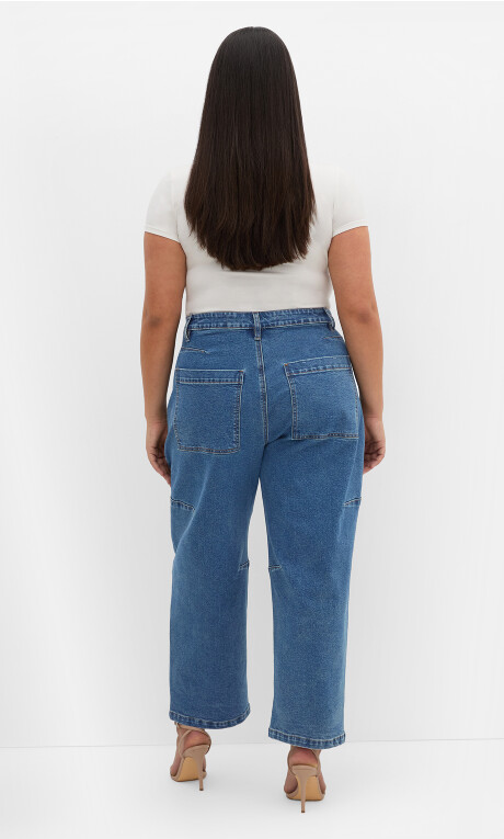 Plus Size Harley Fit Hazel Barrel Leg Jean - mid wash