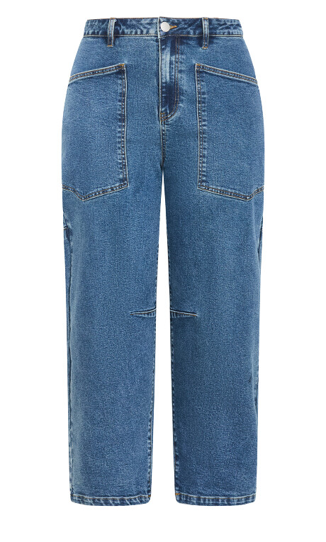 Plus Size Harley Fit Hazel Barrel Leg Jean - mid wash