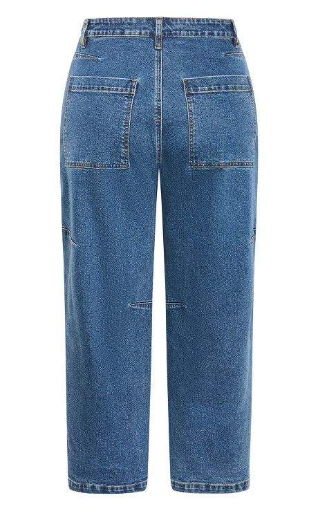 Plus Size Harley Fit Hazel Barrel Leg Jean - mid wash