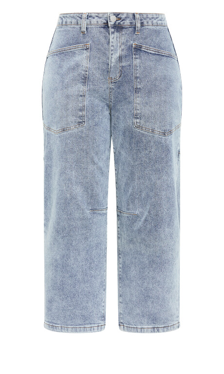 Plus Size Harley Fit Hazel Barrel Leg Jean - light wash