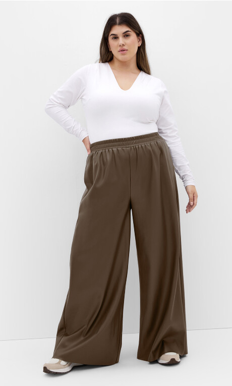 Plus Size Paxton Faux Leather Pant - chocolate