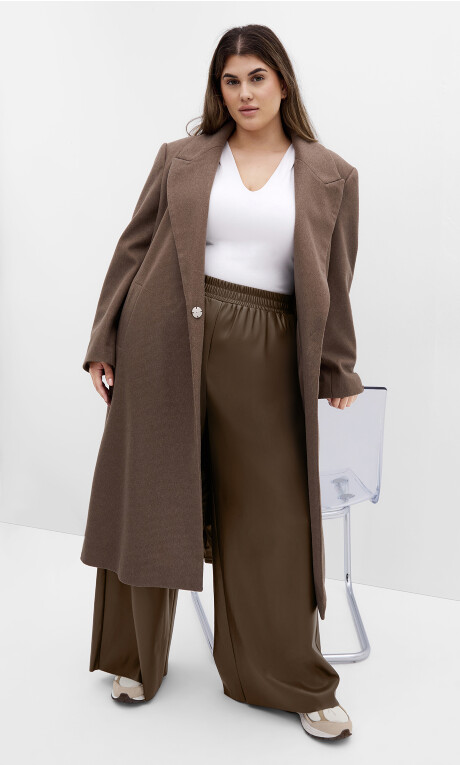Plus Size Paxton Faux Leather Pant - chocolate