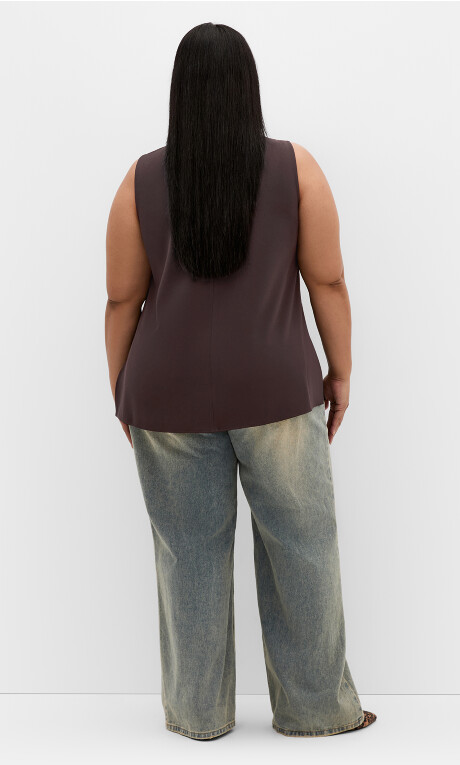 Plus Size Kehlani Sleeveless Top - chocolate