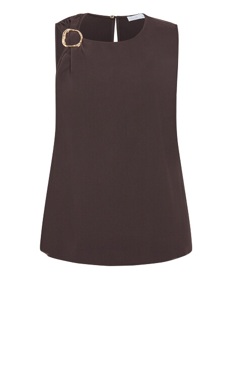 Plus Size Kehlani Sleeveless Top - chocolate