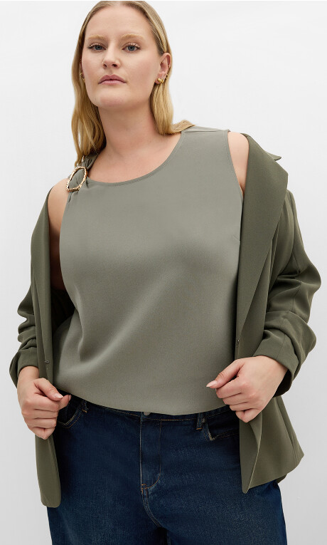 Plus Size Kehlani Sleeveless Top - Dark Sage