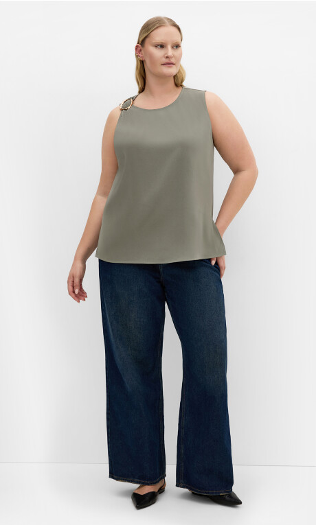 Plus Size Kehlani Sleeveless Top - Dark Sage