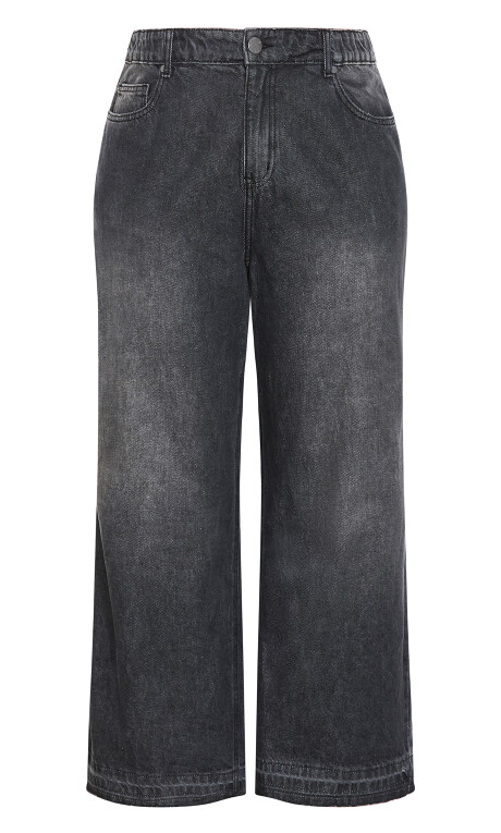 Plus Size Harley Fit Wide Leg Crop Jean - black