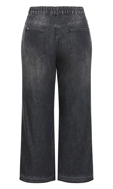 Plus Size Harley Fit Wide Leg Crop Jean - black