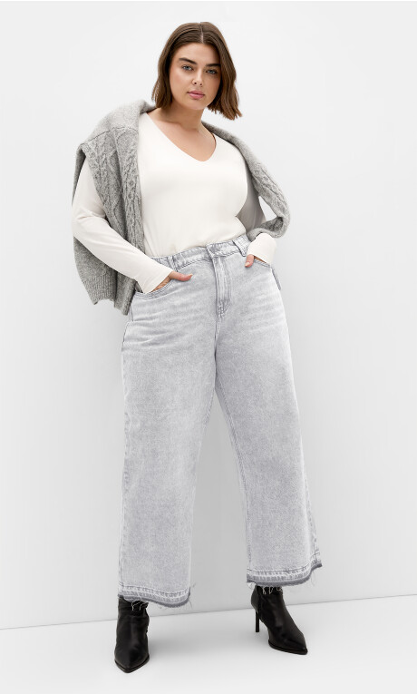 Plus Size Jean H Crop Wl - Grey Wash
