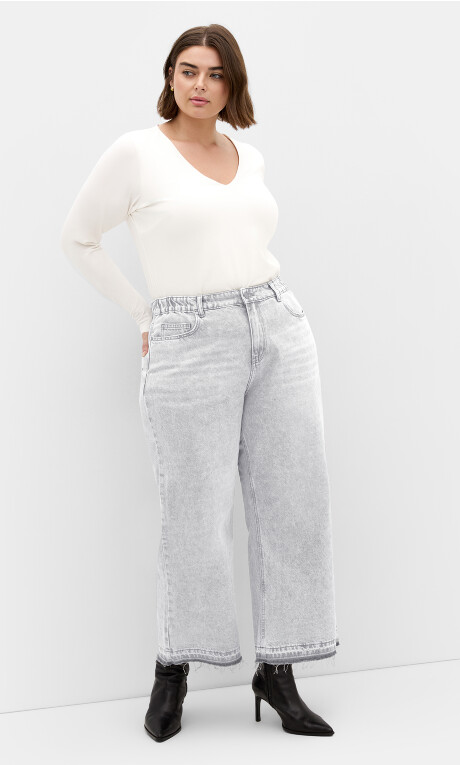 Plus Size Jean H Crop Wl - Grey Wash