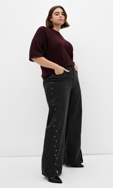 Plus Size Harley Fit Rivet Straight Leg Jean - Black Wash