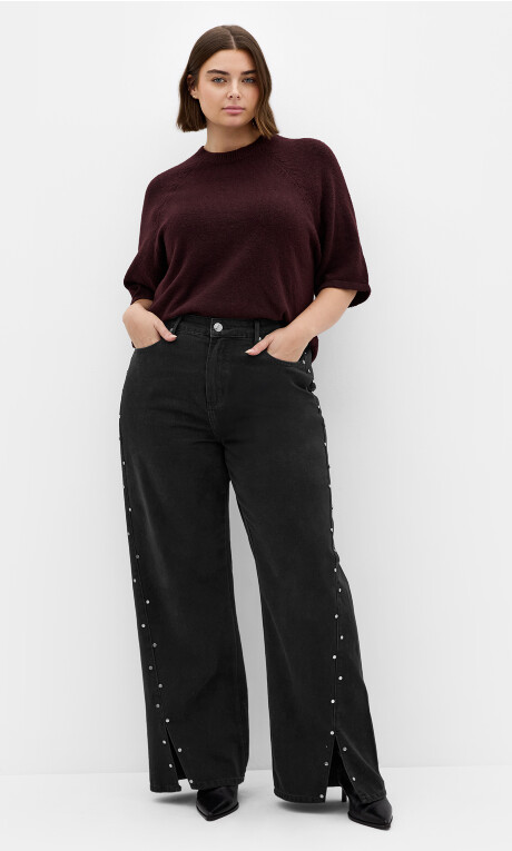 Plus Size Harley Fit Rivet Straight Leg Jean - Black Wash