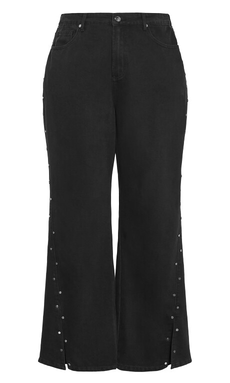 Plus Size Harley Fit Rivet Straight Leg Jean - Black Wash