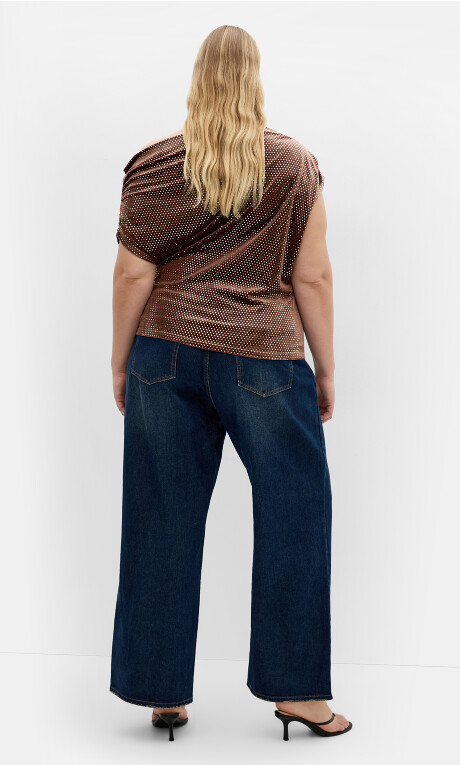 Plus Size Shimmy Off Shoulder Top - Bronze