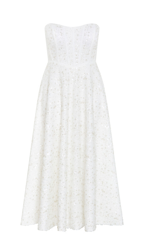 Plus Size Magnetise Strapless Maxi Dress - ivory