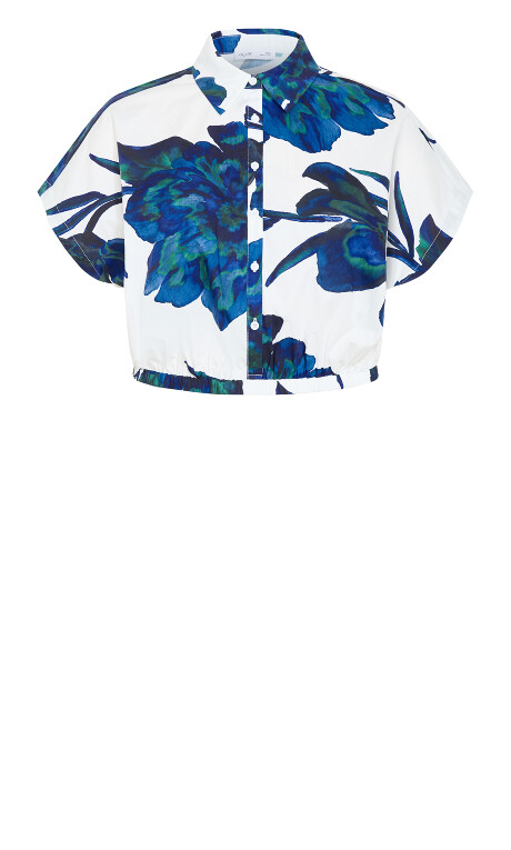 Plus Size SHIRT VACAY D PRT - Floretta Blue