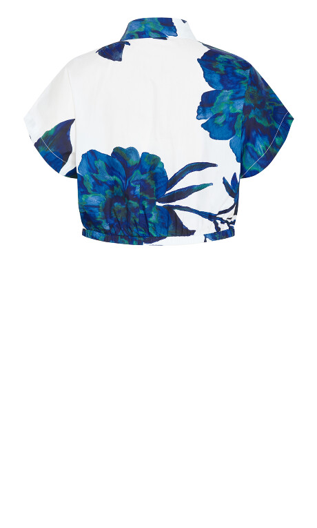 Plus Size SHIRT VACAY D PRT - Floretta Blue