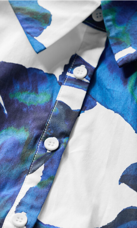 Plus Size SHIRT VACAY D PRT - Floretta Blue