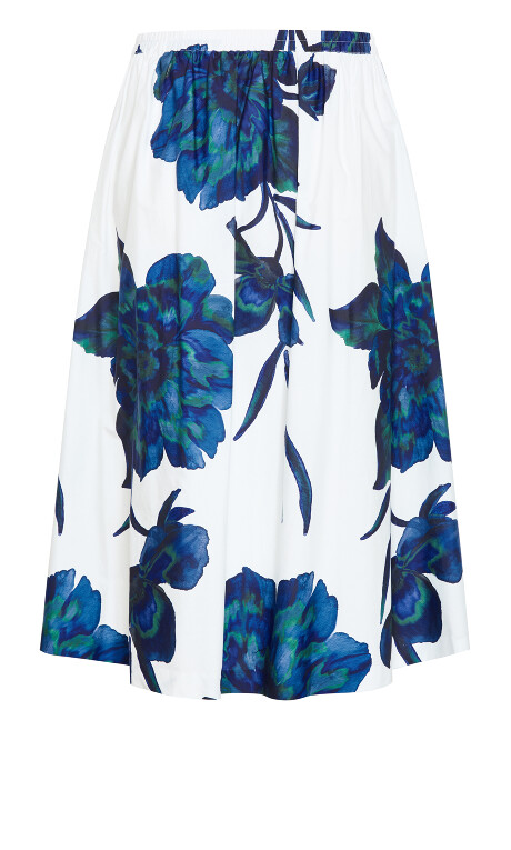 Plus Size SKIRT VACAY D PRT - Floretta Blue