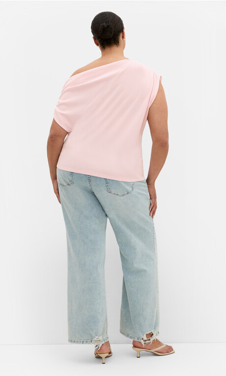 Plus Size Imani Off Shoulder Top - heavenly pink