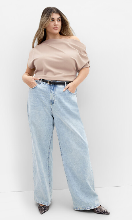 Plus Size Imani Off Shoulder Top - taupe